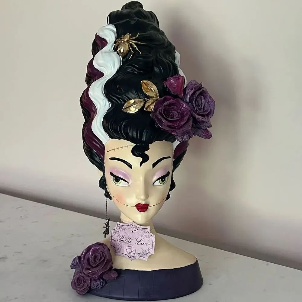 NWT Viral Halloween Bella Luxx Halloween Frankenstein Bride bust Glitter Spider